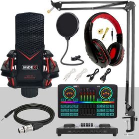 Midex GMX-1 Effective Set Condenser Mikrofon Ses Kartı Kulaklık Canlı Yayın Paketi