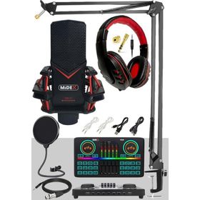 Midex GMX-1 Effective Set Condenser Mikrofon Ses Kartı Kulaklık Canlı Yayın Paketi