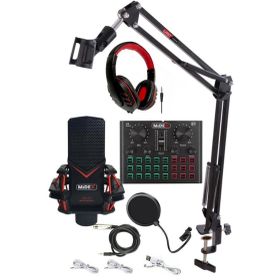 Midex Gmx-1 Record Head Set Condenser Mikrofon Kulaklık Ses Kartı Canlı Yayın Paketi
