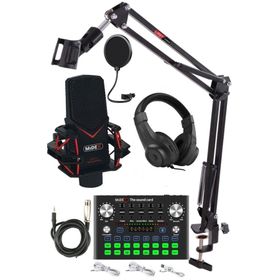 Midex Gmx-1 Record Head Set Condenser Mikrofon Kulaklık Ses Kartı Canlı Yayın Paketi