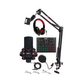 Midex Gmx-1 Record Head Set Condenser Mikrofon Kulaklık Ses Kartı Canlı Yayın Paketi