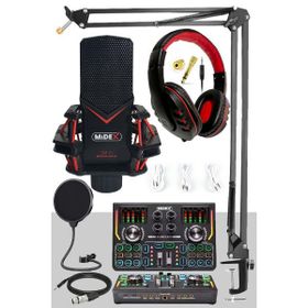 Midex Gmx-1 Titanium Set Efektli Ses Kartı Mikrofon Kulaklık Stand Kayıt Canlı Yayın