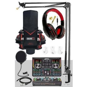 Midex Gmx-1 Titanium Set Efektli Ses Kartı Mikrofon Kulaklık Stand Kayıt Canlı Yayın