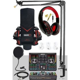 Midex Gmx-1 Titanium Set Efektli Ses Kartı Mikrofon Kulaklık Stand Kayıt Canlı Yayın