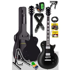 Midex GRX-200BK-BAG Üst Segment Profesyonel Les Paul Kasa Masif Ağaç Elektro Gitar Set