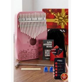 Midex KLX-350 Pembe Gerçek Ağaç 17 Tuşlu Full Set Kalimba