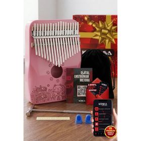 Midex KLX-350 Pembe Gerçek Ağaç 17 Tuşlu Full Set Kalimba