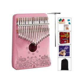Midex KLX-350 Pembe Gerçek Ağaç 17 Tuşlu Full Set Kalimba