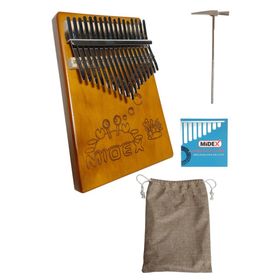 Midex KLX-456 17 Çelik Tuşlu Türkçe Metod Çanta Çekiç Hakiki Maun Ağacı Kalimba