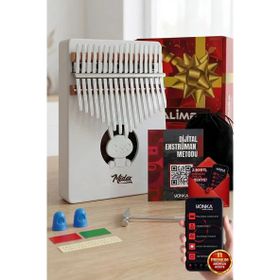 Midex KLX-550 Beyaz Gerçek Ağaç 17 Tuşlu Full Set Kalimba