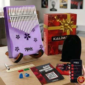Midex KLX-870 Mor Ahşap 17 Tuşlu Full Set Kalimba