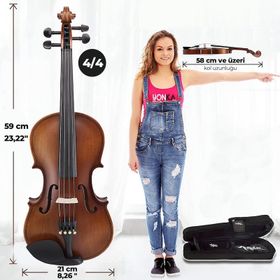 Midex LMA-644-NTYS Profesyonel Keman 4/4 Tam Boy Profesyonel Keman Seti