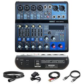 Midex Mdx-06Fxu Stüdyo Kayıt İçin 6 Kanal Ses Kartlı +48V Phantomlu Ses Mikseri