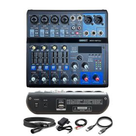 Midex Mdx-06Fxu Stüdyo Kayıt İçin 6 Kanal Ses Kartlı +48V Phantomlu Ses Mikseri