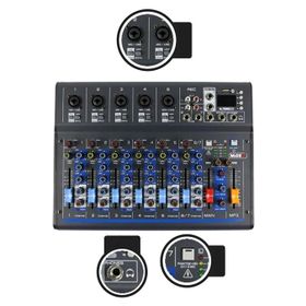 Midex MDX-07FXU 7 Kanal Ses Mikseri Deck Mikser Kayıt Bluetooth Usb Efekt