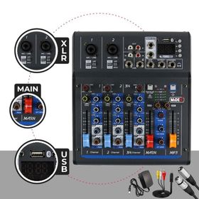 Midex MDX-45S Ses Mikseri Stüdyo Kayıt İçin 4 Kanal Ses Kartlı +48V Phantomlu Kayıt Mikseri