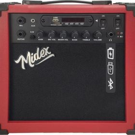 Midex MGA-25RD 25 W USB Bluetooth Şarjlı 2 Girişli Elektro Gitar Amfisi