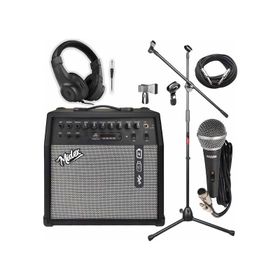 Midex MGA-50 Pak 50 W USB Bluetooth Şarjlı 4 Girişli Mikrofon Kulaklık Stand Kablo Elektro Gitar Amfisi