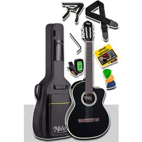 Midex MGX-100BK-BAG Üst Seviye Klasik Gitar 4 4 Sap Ayarlı Gül Klavye