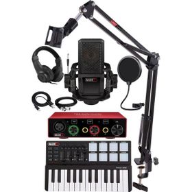 Midex Midi Paket-2 Stüdyo Ekipmanları Seti Ses Kartı Midi Klavye Mikrofon Kulaklık