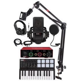 Midex Midi Paket-2 Stüdyo Ekipmanları Seti Ses Kartı Midi Klavye Mikrofon Kulaklık