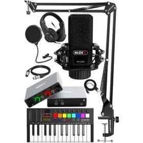 Midex Midi Paket-2 Stüdyo Ekipmanları Seti Ses Kartı Midi Klavye Mikrofon Kulaklık
