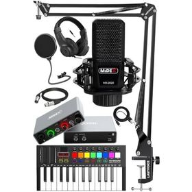Midex Midi Paket-2 Stüdyo Ekipmanları Seti Ses Kartı Midi Klavye Mikrofon Kulaklık