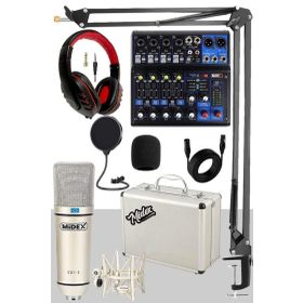 Midex Mix Paket-4 Stüdyo Youtuber Podcast MDX-06FXU Mixer Kayıt Ekipman Seti