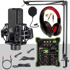 Midex MX-2020 Functional Paket-2 Stüdyo Mikrofon Ses Kartlı Mikser Kulaklık Stand