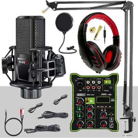 Midex MX-2020 Functional Paket-2 Stüdyo Mikrofon Ses Kartlı Mikser Kulaklık Stand