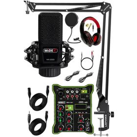 Midex MX-2020 Functional Paket-2 Stüdyo Mikrofon Ses Kartlı Mikser Kulaklık Stand