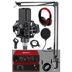Midex MX-2020 Mikrofon + GLX-500 Ses Kartı + RS-30 Stereo Kulaklık Stüdyo Kayıt Seti