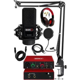 Midex MX-2020 Mikrofon + GLX-500 Ses Kartı + RS-30 Stereo Kulaklık Stüdyo Kayıt Seti