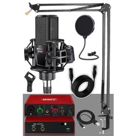 Midex Mx2020-Glx-500 Pro Midex Ses Kartı ve Condenser Mikrofon Stand Filtre Set