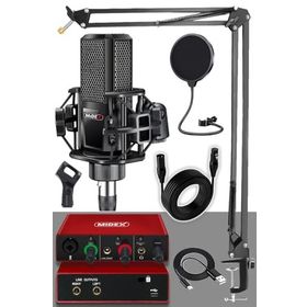 Midex Mx2020-Glx-500 Pro Midex Ses Kartı ve Condenser Mikrofon Stand Filtre Set