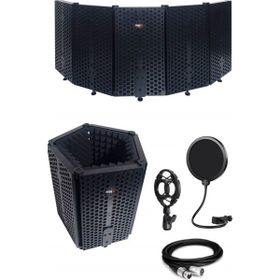 Midex PF-43PS 5 Bölümlü Ayaklı 69x26 cm Mikrofon Ses Yalıtım Paneli