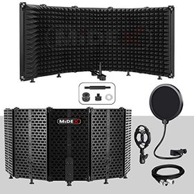 Midex PF-43PS 5 Bölümlü Ayaklı 69x26 cm Mikrofon Ses Yalıtım Paneli