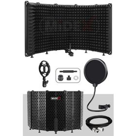 Midex PF-43PS 5 Bölümlü Ayaklı 69x26 cm Mikrofon Ses Yalıtım Paneli