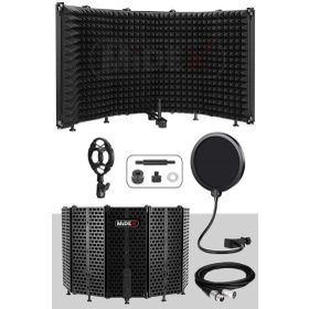 Midex PF-43PS 5 Bölümlü Ayaklı 69x26 cm Mikrofon Ses Yalıtım Paneli