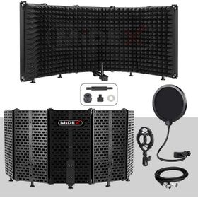 Midex PF-43PS 5 Bölümlü Ayaklı 69x26 cm Mikrofon Ses Yalıtım Paneli
