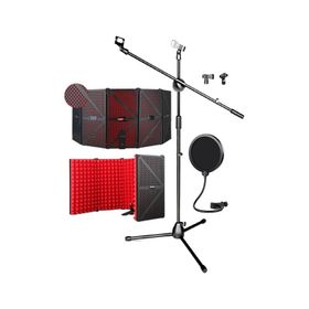 Midex PF-44X Red Mikrofon Standı Filtre ve Ses Yalıtım İzolasyon Paneli