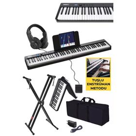 Midex PLX-100BK-ST Taşınabilir Tuş Hassasiyetli 88 Tuş Bluetooth Şarjlı Dijital Piyano