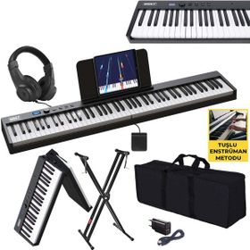 Midex PLX-100BK-ST Taşınabilir Tuş Hassasiyetli 88 Tuş Bluetooth Şarjlı Dijital Piyano