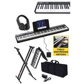 Midex PLX-100BK-ST Taşınabilir Tuş Hassasiyetli 88 Tuş Bluetooth Şarjlı Dijital Piyano