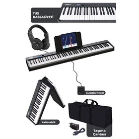 Midex Plx-100Bk Tuş Hassasiyetli 88 Tuş Bluetooth Şarjlı Taşınabilir Dijital Piyano
