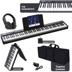 Midex Plx-100Bk Tuş Hassasiyetli 88 Tuş Bluetooth Şarjlı Taşınabilir Dijital Piyano