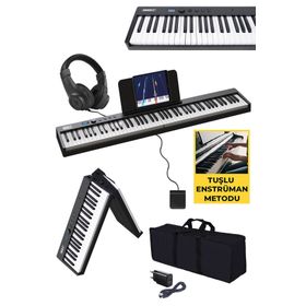 Midex Plx-100Bk Tuş Hassasiyetli 88 Tuş Bluetooth Şarjlı Taşınabilir Dijital Piyano