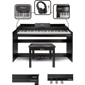 Midex Plx-140 Pro-Bk Bluetoothlu Tuş Hassasiyetli 88 Tuşlu Kapaklı Siyah Dijital Piyano