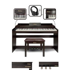 Midex Plx-140 Pro-Sr Bluetoothlu Tuş Hassasiyetli 88 Tuşlu Kapaklı Kahverengi Dijital Piyano
