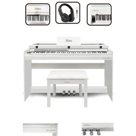 Midex Plx-140 Pro-Wh Bluetoothlu Tuş Hassasiyetli 88 Tuşlu Kapaklı Beyaz Dijital Piyano